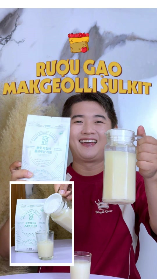 Vietnamese creator showing SULKIT and freshly brewed makgeolli
